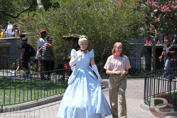 Cinderella out for stroll.