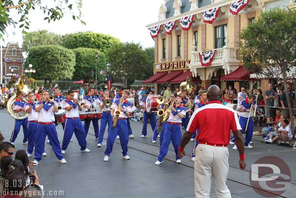 After dinner caught the College Band pre-parade sets.