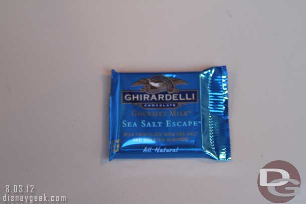 No caramel this evening... this was the sample for the evening at Ghirardelli.