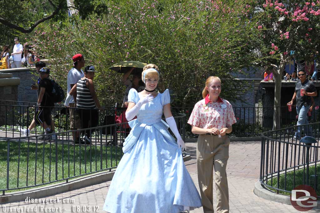 Cinderella out for stroll.