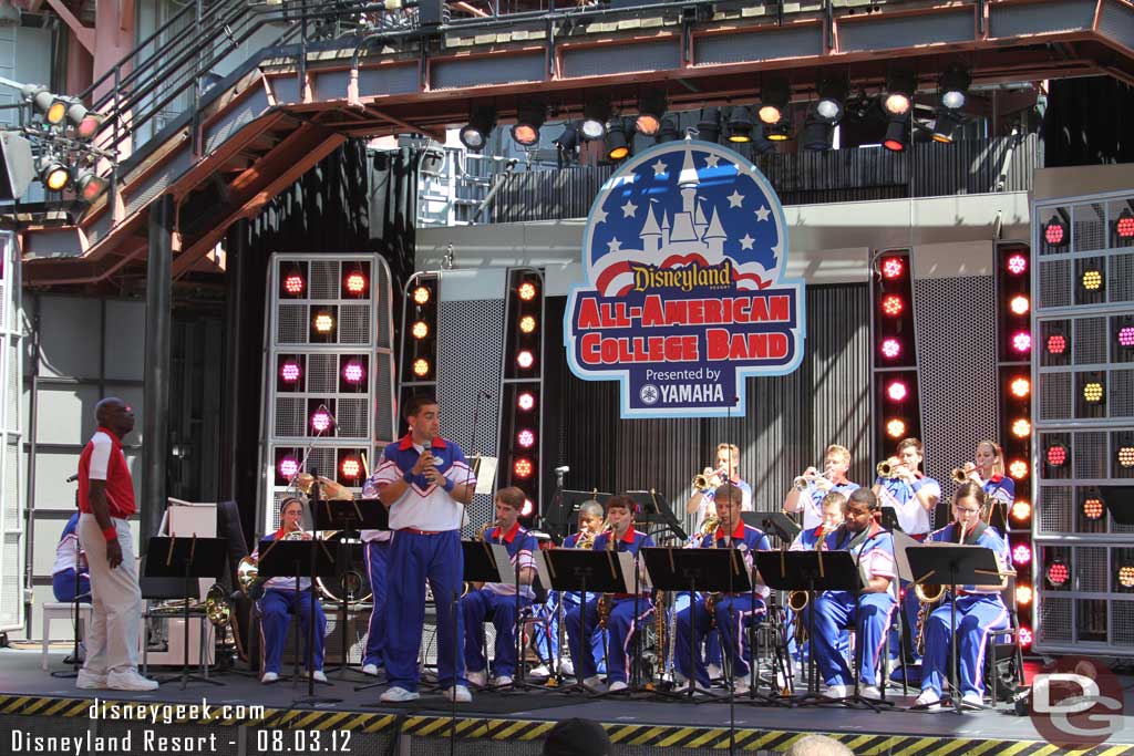 Stopped by the Backlot stage for the College Band set.  Note they only have one week left.  They wrap up their season on August 10th.