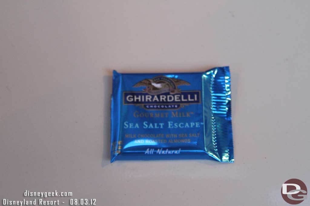 No caramel this evening... this was the sample for the evening at Ghirardelli.