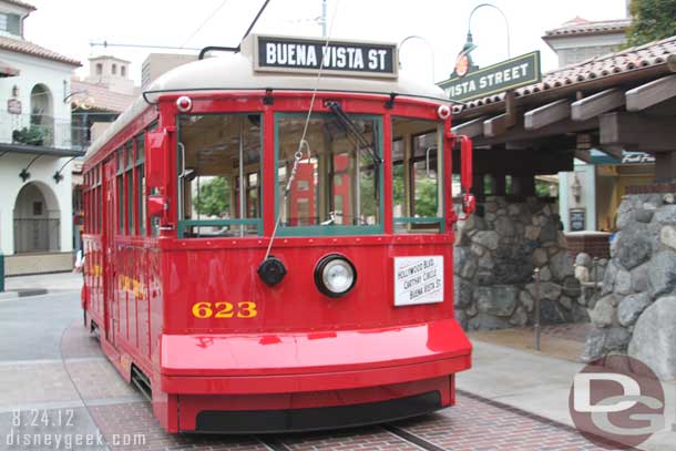 One of the Red Cars parked on Buena Vista Street as we entered.