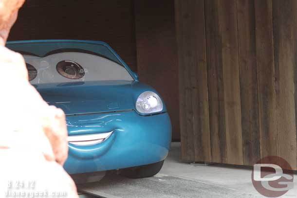 A car waiting to come onto the track.