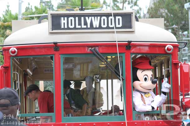 Something I had not seen before.  After the show the Red Car headed for the front of the park, the previous shows I have seen it went down Hollywood Blvd.