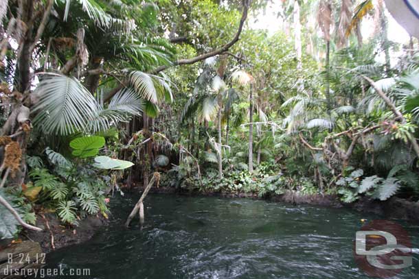 The rain effect was not working, but the skipper had a good line.  In the rain forest it rains 365 days a year.. this is leap year so today is the day off...