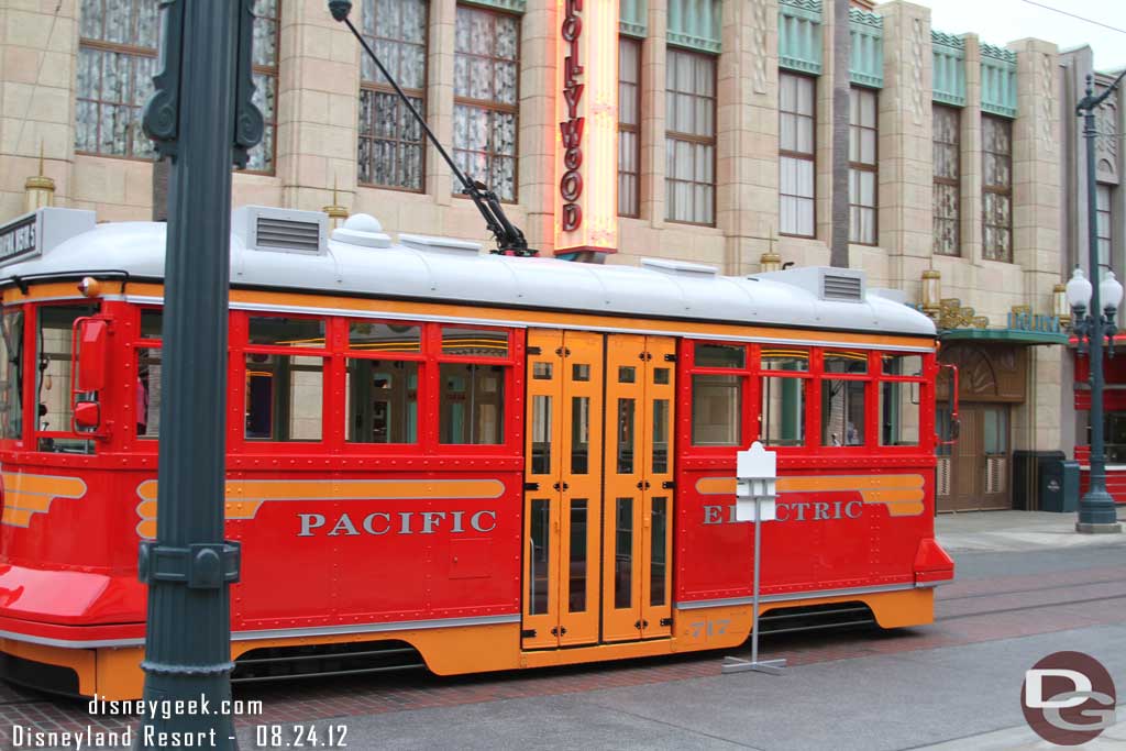 The other Red Car stopped on Hollywood Blvd.