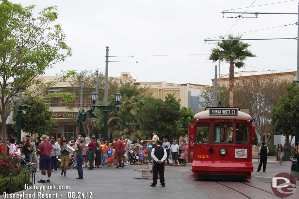 The Red Car News Boys performing in Carthay Circle.