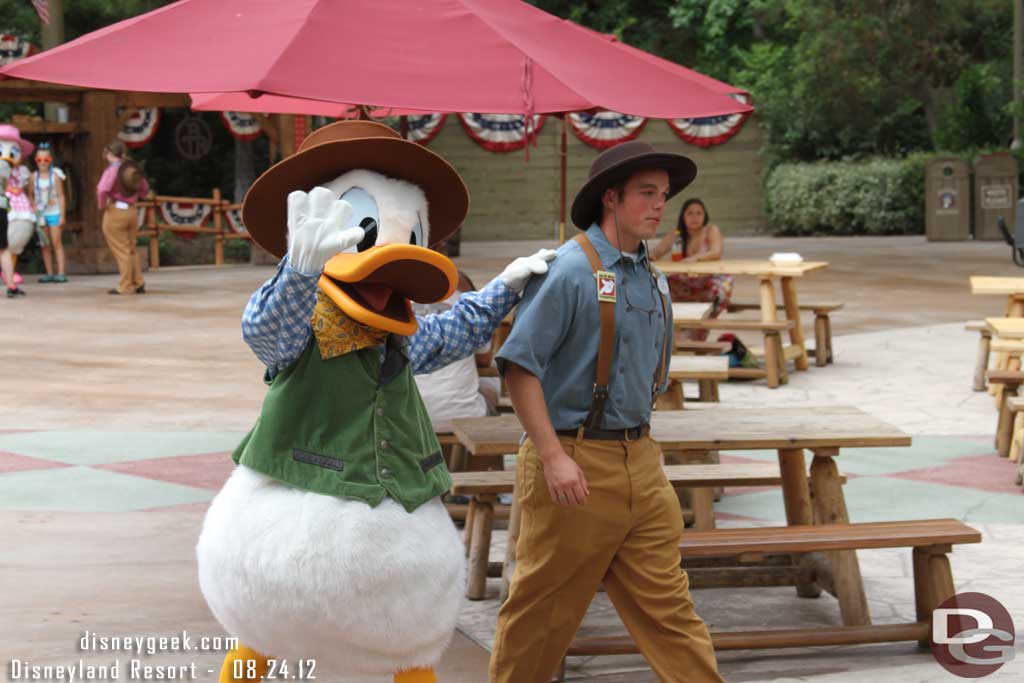Donald heading in for a break.