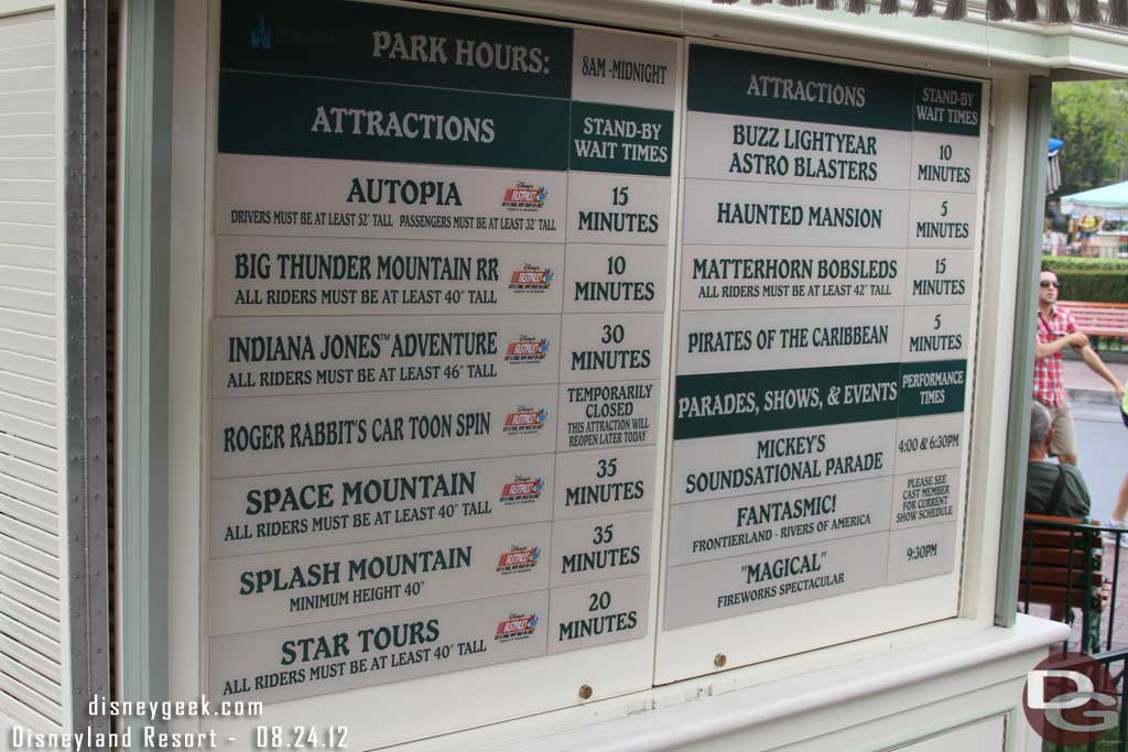 Wait times around 2:15pm