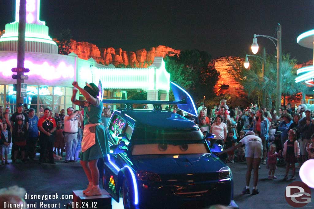 DJs dance party going on in Cars Land.