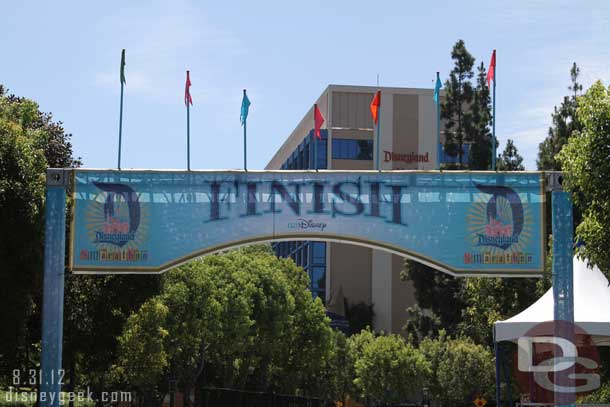 The finish line as you head to Downtown Disney.