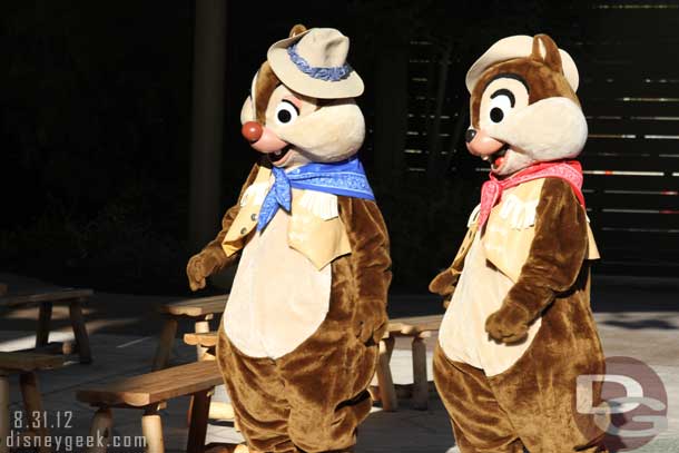 Chip and Dale came out next.