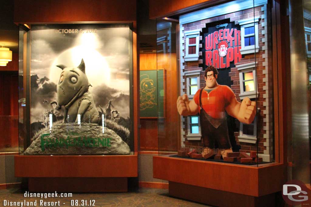 Displays for upcoming films in the Animation Building.