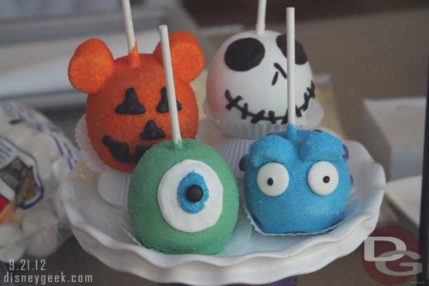 Some of the Halloween inspired apples.