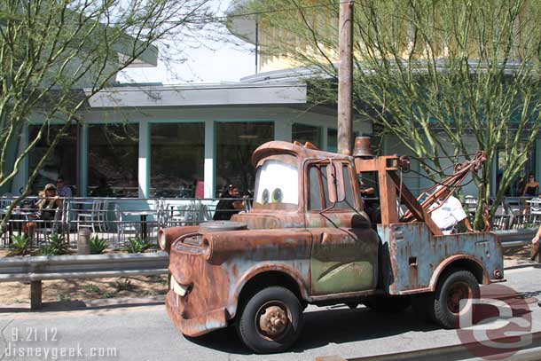 Mater driving by.