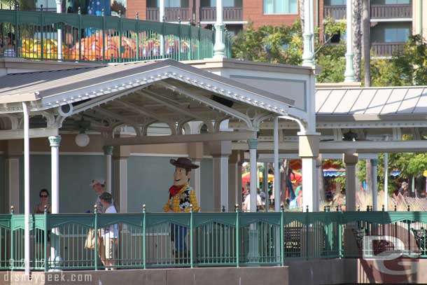 Woody out under the Swings for pictures.