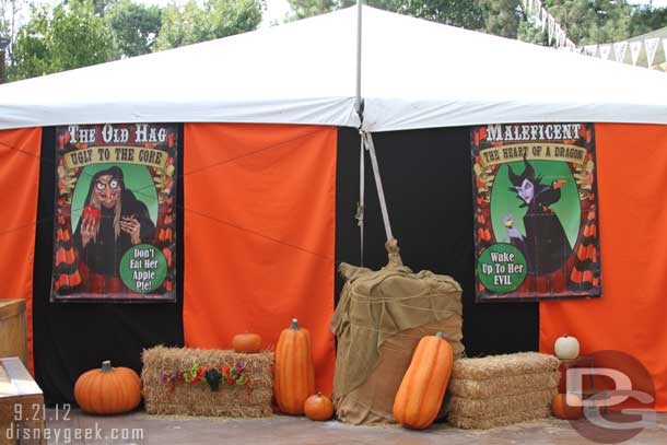 The Villain tent has more banners and looks a little better now.