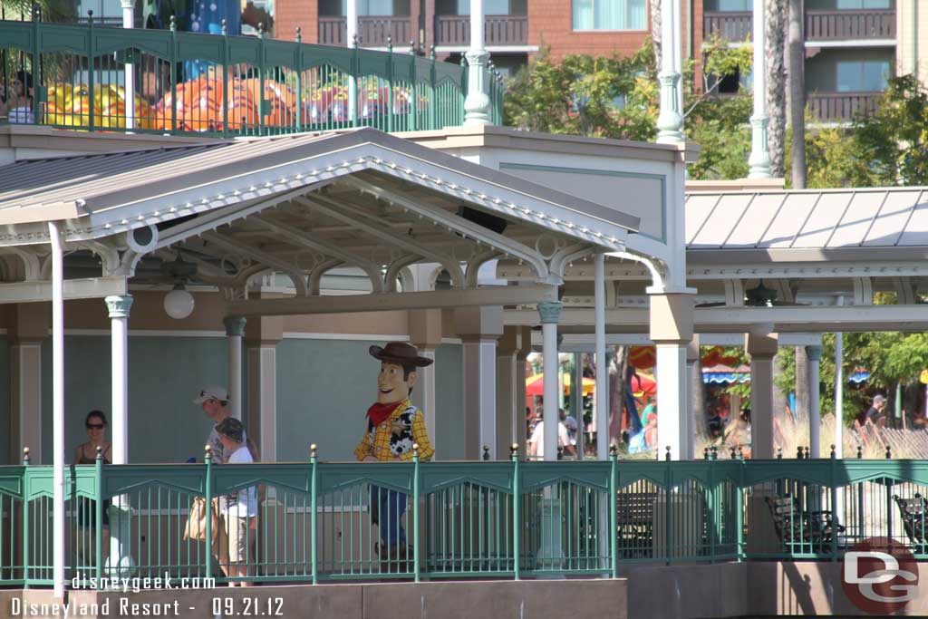 Woody out under the Swings for pictures.