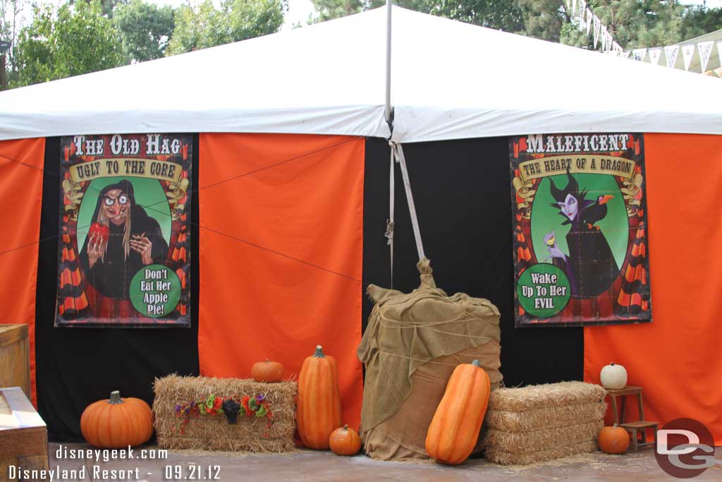 The Villain tent has more banners and looks a little better now.