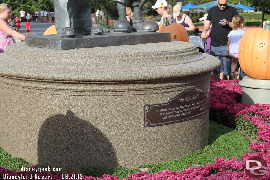 The base of the Partners statue has been worked on recently.