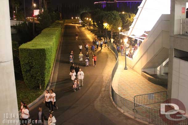 Arrived at the Mickey and Friends structure about 5:45am and everyone participating the CHOC Walk were taking a pre-walk walk to the park.  No trams at this hour.