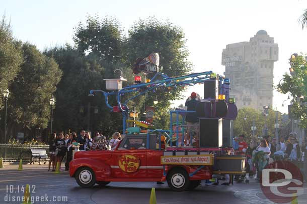 At that point they exited out the large gate between La Brea Bakery and the World of Disney and headed for the Esplanade and Disneyland.