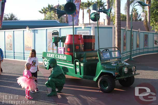 The Toy Soldiers were out in the Esplanade.  Here they are talking with some of the kids walking.