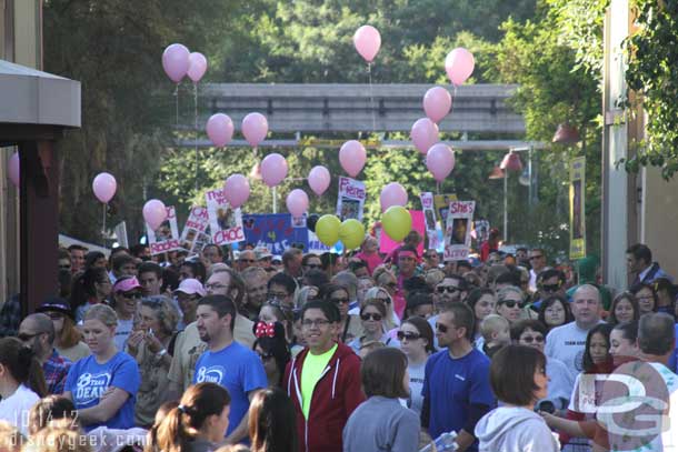 The walkers exited backstage and made their way through Downtown Disney.