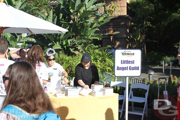 After crossing the finish line the rest there were several participant tables set up going out toward the Rain Forest Cafe and ESPN.