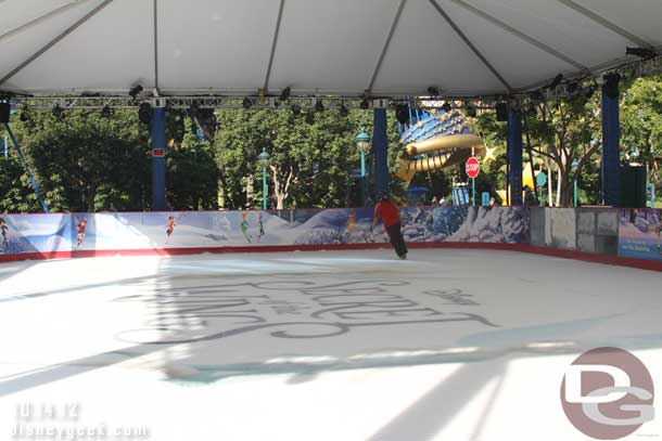 A cast member trying out the ice.