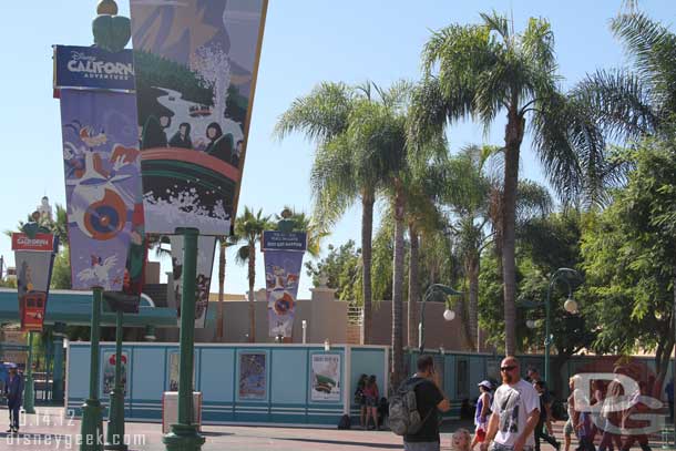 Some visible progress on the right side of the DCA entrance.. some pillars for the new fence are sticking over the wall.