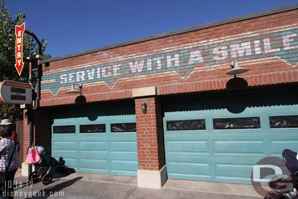 The garage doors were all closed and blacked out so you could not see into the prep work on the store expansion.