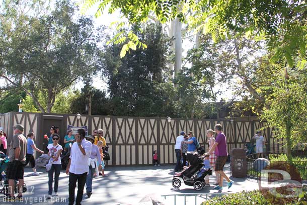 Walls have been set up around the restrooms near the Fantasyland Theater.  They are still open though.  Maybe they are working on the pavement?