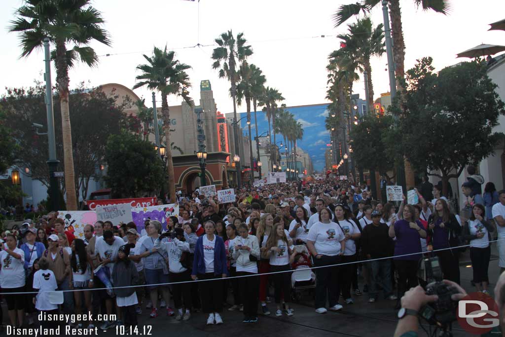 The walkers filled Hollywood Blvd.  This year over 16,000 joined the walk.