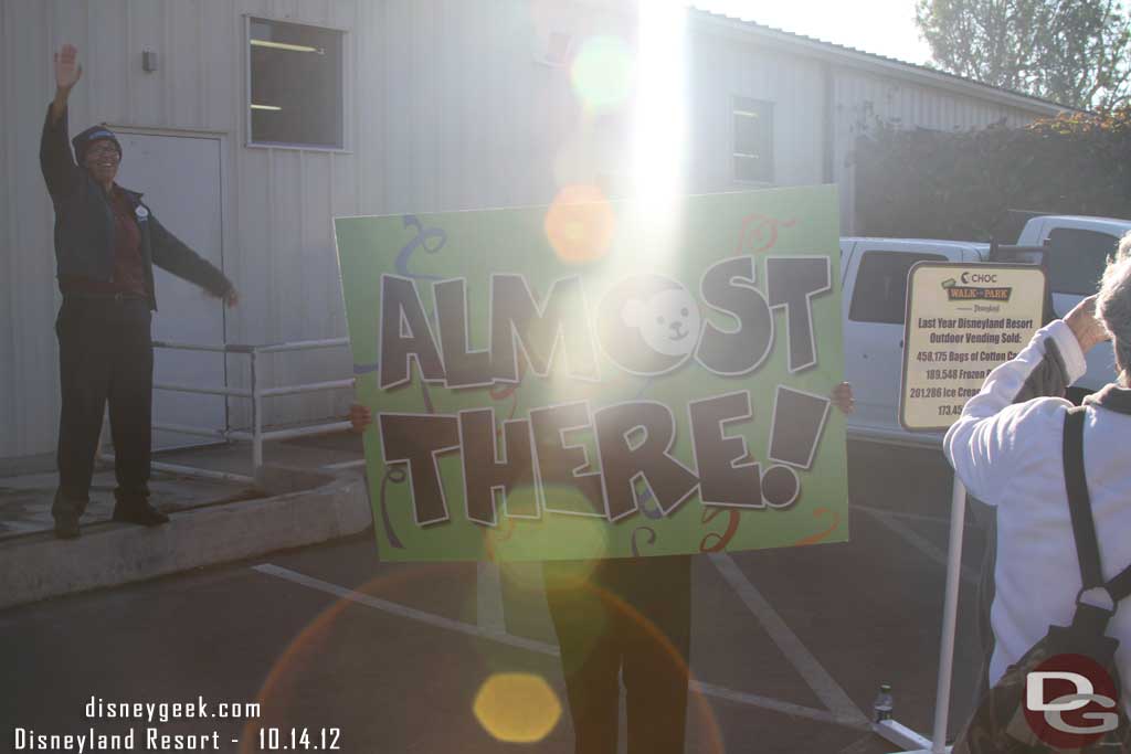 Along the way there were cast members with signs cheering on the walkers.