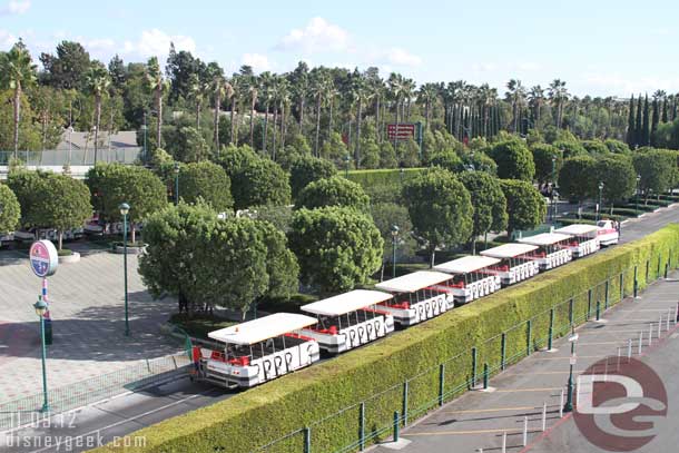 The Mickey and Friends tram stop looked calm this afternoon.