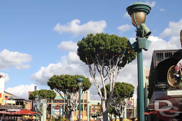 The Christmas lights are up in Downtown Disney.