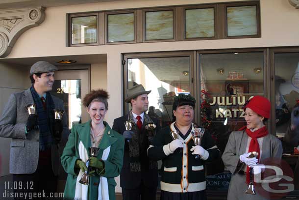 Caught the Buena Vista Street Community Bell Ringers.