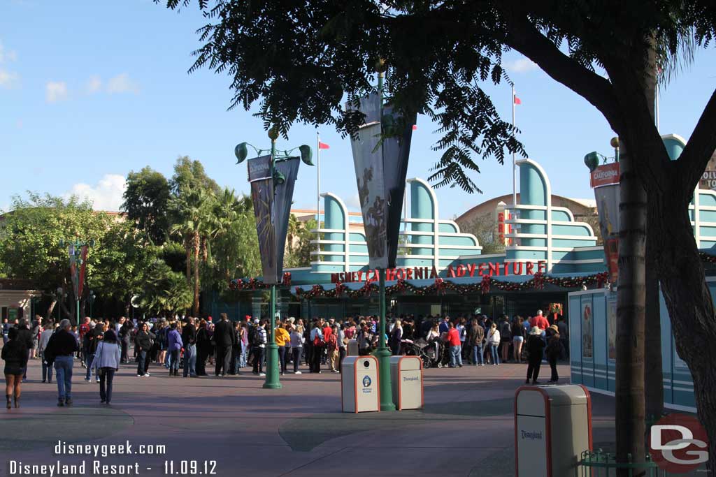 A fairly long line to get into DCA this afternoon.