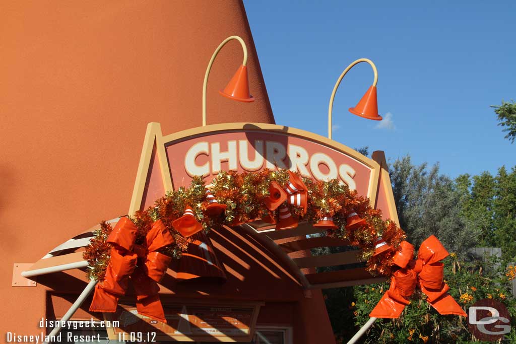 The Cozy Cones has cone garland.