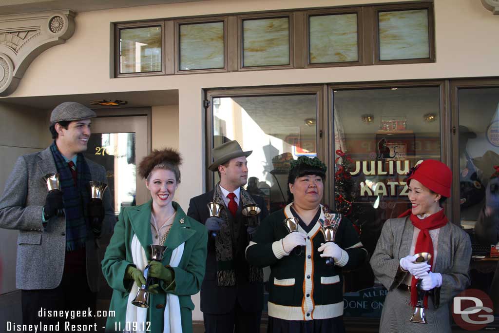 Caught the Buena Vista Street Community Bell Ringers.