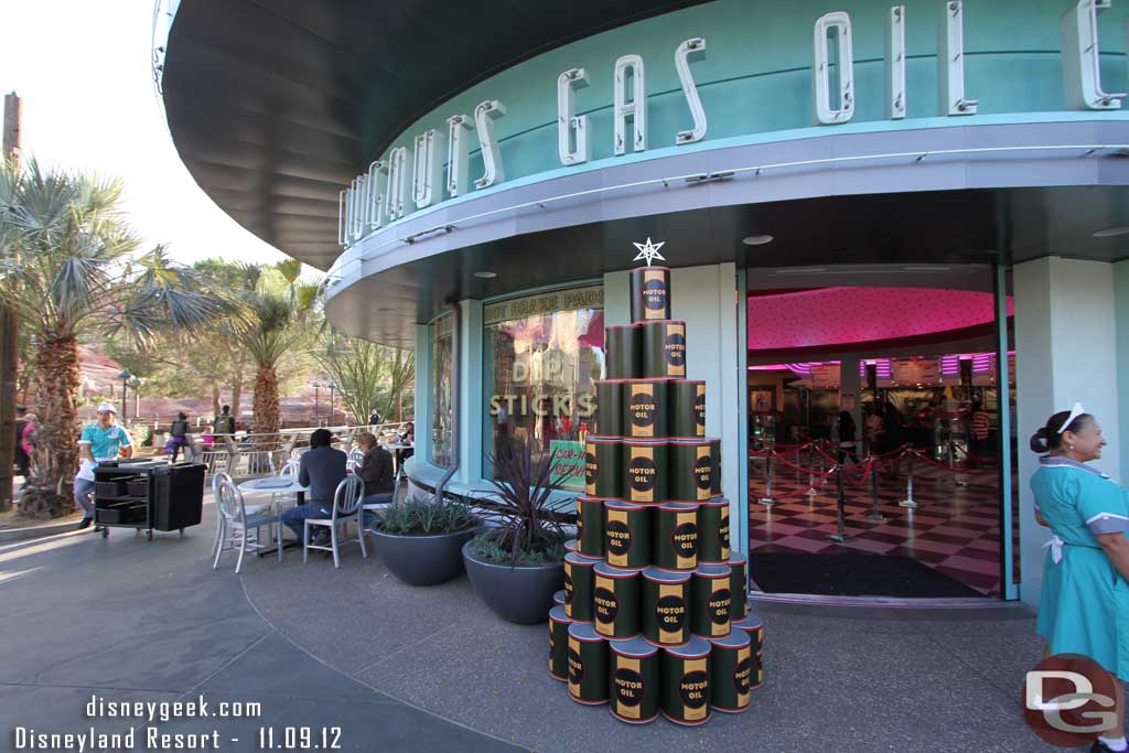 An oil can tree in front of Flos