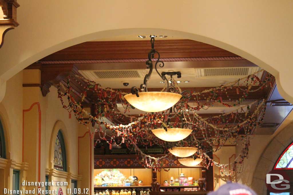 Trolley Treats features a lot of candy overhead.