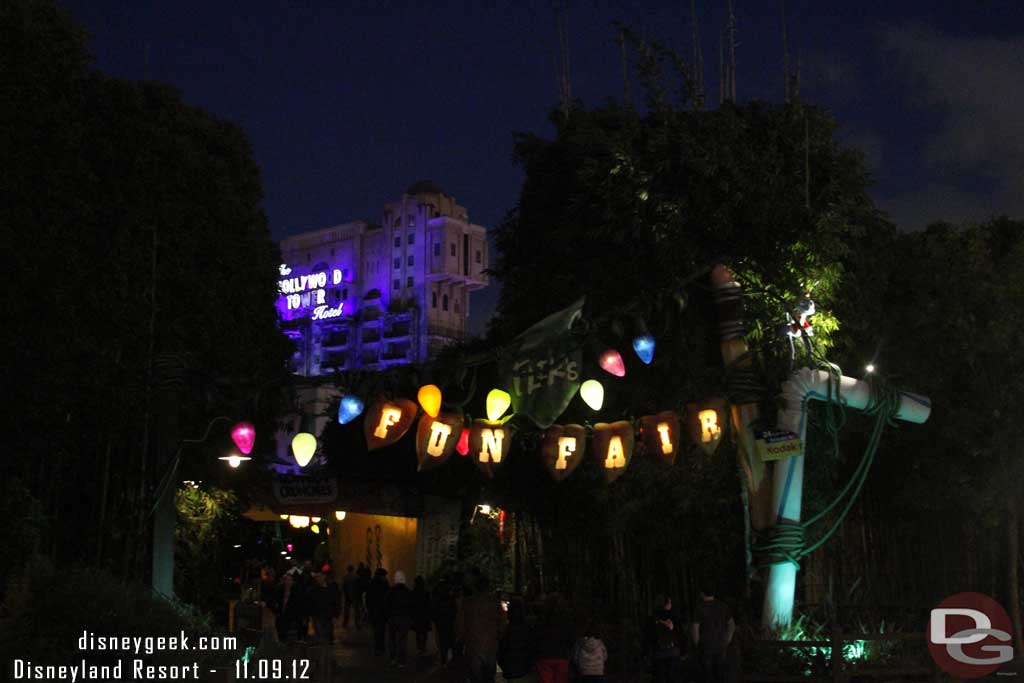 Was directed through Fliks due to the Pixar Play Parade making its way through the park.