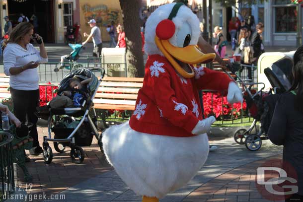 Donald in his holiday sweater.