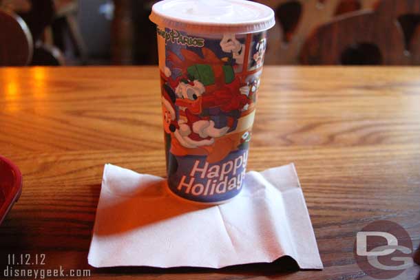 The Holiday cups are out (the napkins are still plain, wonder if that is a sign they will not be adding a design anytime soon, it has been a while now).