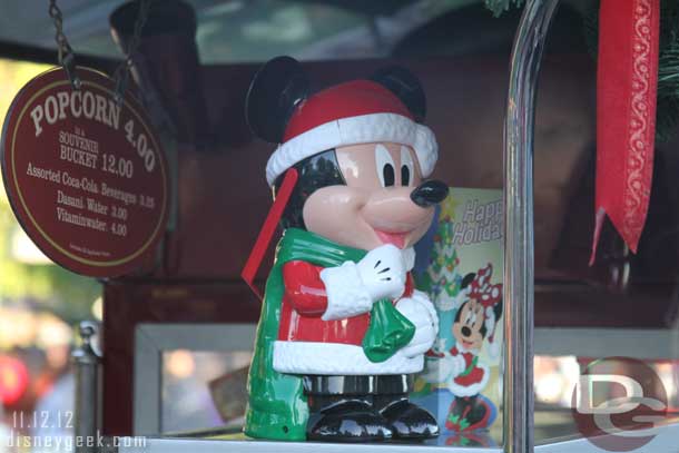 A new popcorn bucket this year... Santa Mickey (last year was a snowman).