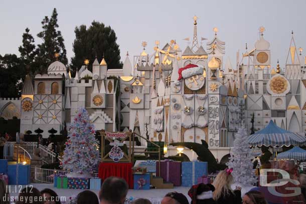 Waiting for the Small World light ceremony to begin.