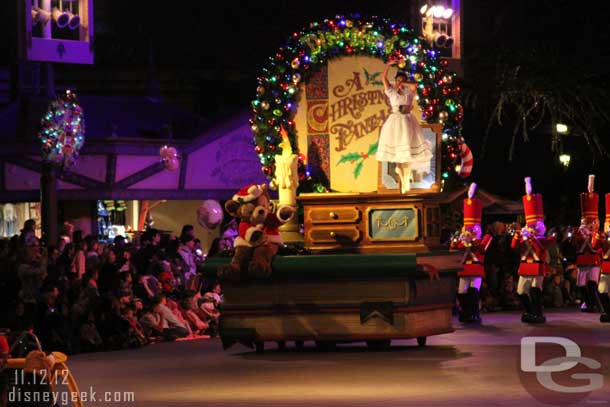 The 1st Christmas Fantasy Parade of the season making its way toward Small World.